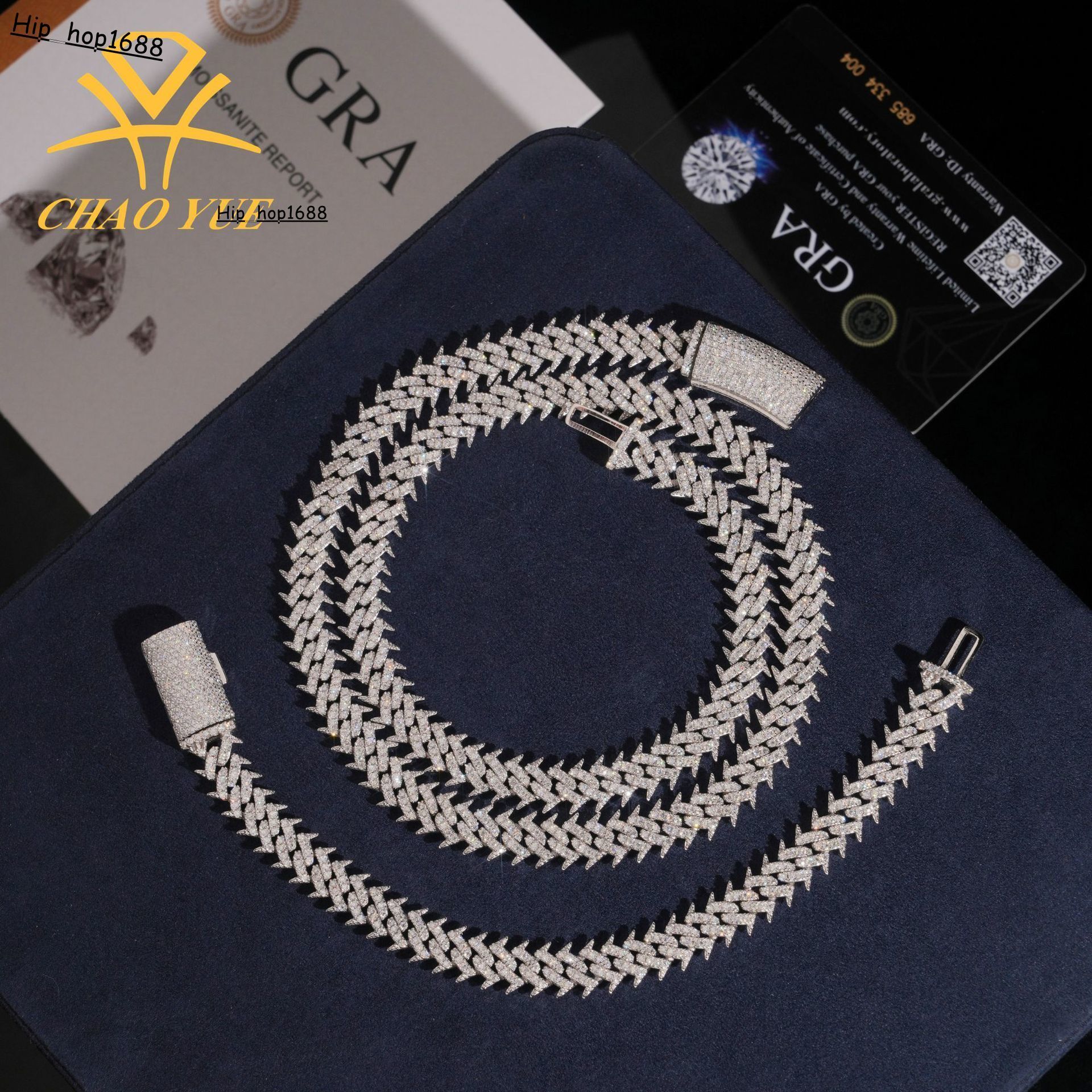 10mm thorned Cuban necklace 925 silver VVS moissanite new fashion style necklace for men and women