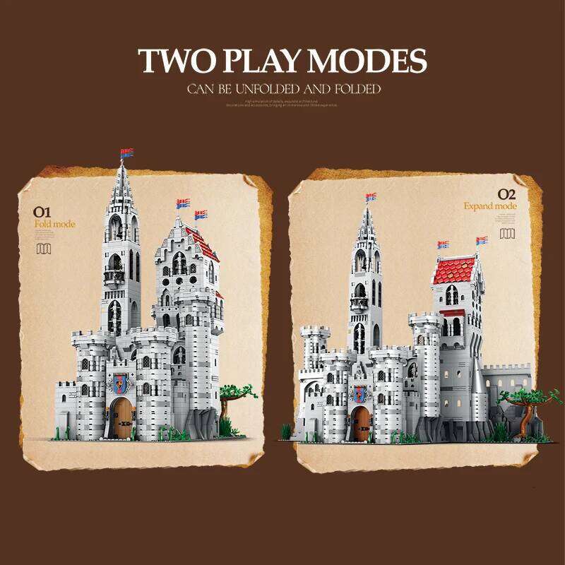 3999PCS Grand Medieval European Blocks Knight Castle Model Desktop Ornaments Kids Gift Educational Building Toys Z260305