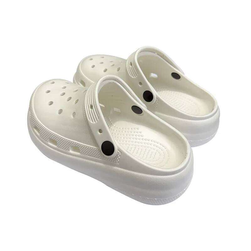 2026 Foam Fur Men and Women Height Increase Coarse Heel Breathable Hole Beach Couple Outer Shoes