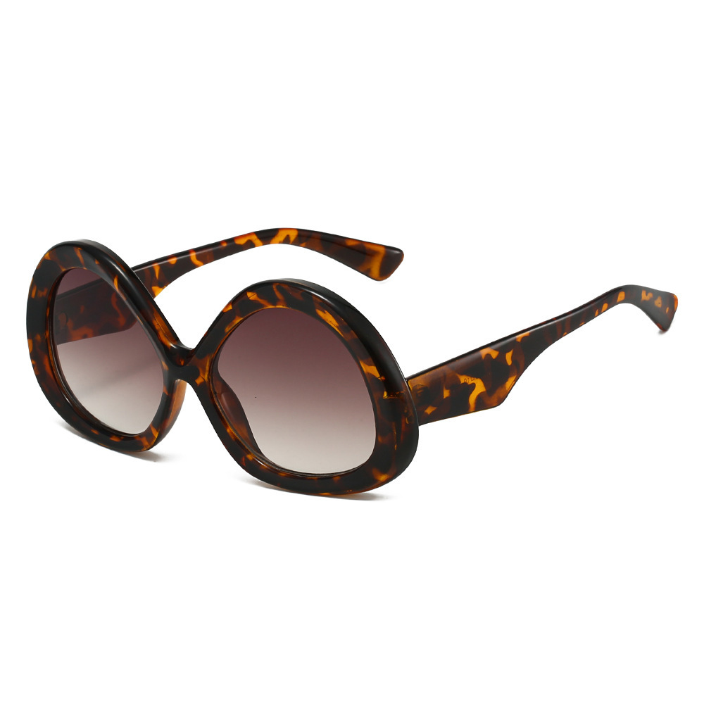 New simple stylish oval frame European American UV protection sunglasses, large frame, trendy, unique, and high-end