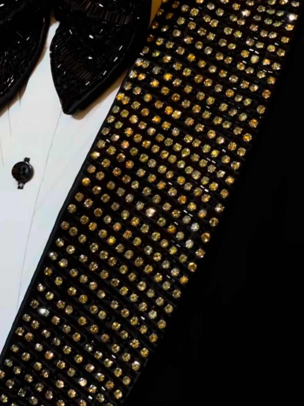 Luxury Men Suits Shawl Lapel Double Breasted Male Prom Blazers Crystals Loose Fit 2 Pieces Customized Trajes Para Hombre