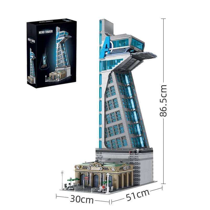 5883PCS Creative Expert Super Modular Bricks Street Views Model With Light 55120 Heroes Tower Building Blocks Kids Gifts Z260306