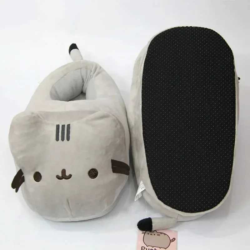 Cartoon Full Covered Cat Slippers Warm Winter Slides Soft Plush Doll Indoor Cute Anime Bedroom Shoes For Man Woman Home Use S260305NRKS