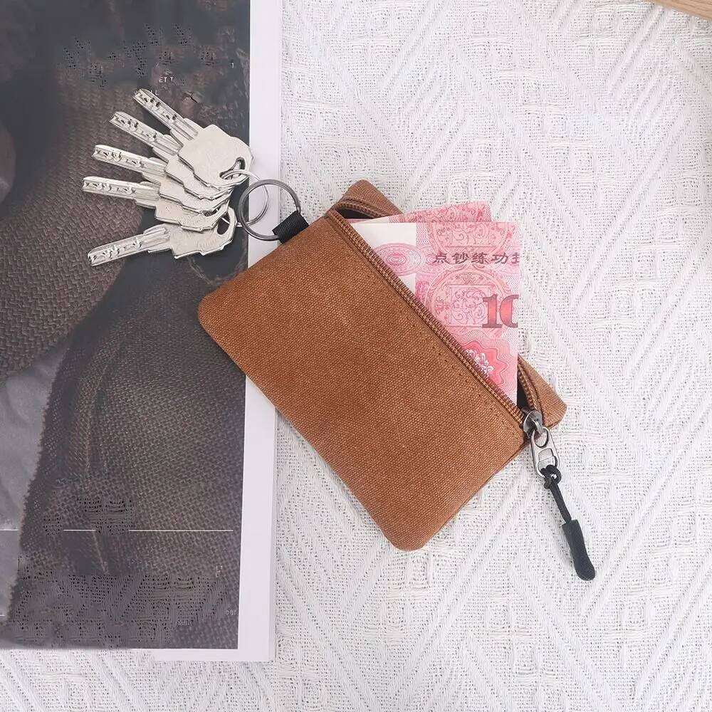Fashion Canvas Wallet Mini Zipper Card Holder Purse Women Men C260304