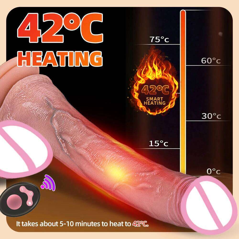 Vibrator dildo xxl realistic big cock telescopic heated spinning penis expansion vibratory massager female couple sex toys 18 W260305