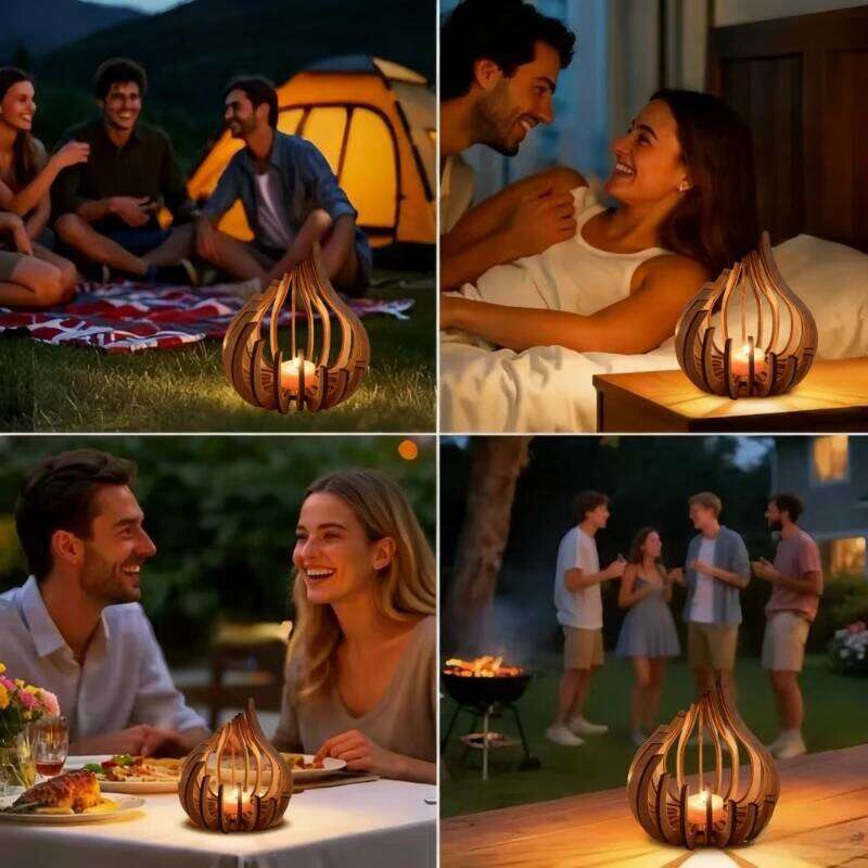 Artwork Streamline Wooden DIY Handmade Holder Decoration Ornament Candle Holder, Creating A Warm Atmosphere XJ260305