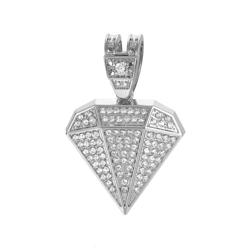 Double-layer three-dimensional cross-border new European and American hip-hop style large diamond pendant, zinc alloy, full diamond, high quality, fac