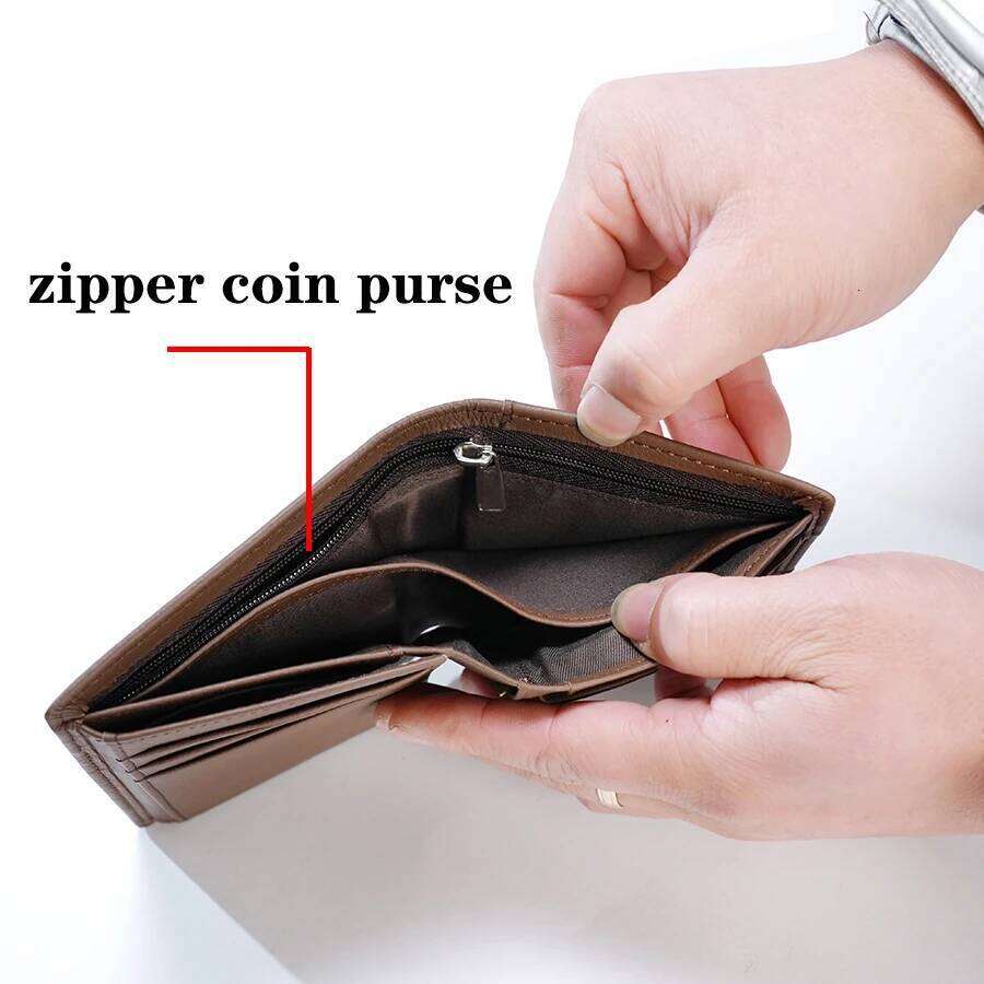 Men's Coin RFID anti-theft Genuine Leather Wallets Short Male Purse Card Holder Wallet For men and women C260304