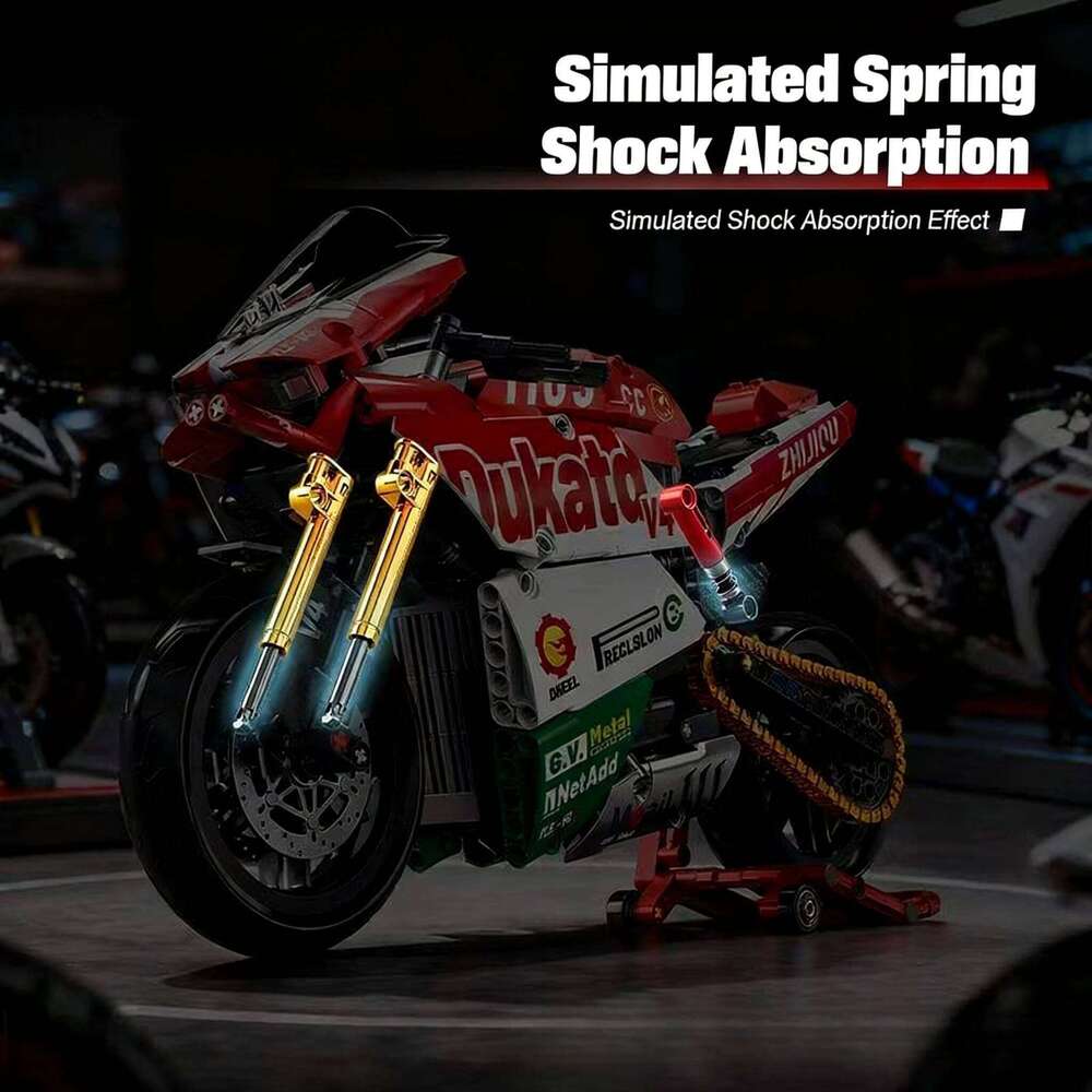 Famous V4 Motorcycle Building Blocks Set Super Motorbike Model Kit Technical Racing Kids Assembled Toys Gifts For Boys And Girls Z260306