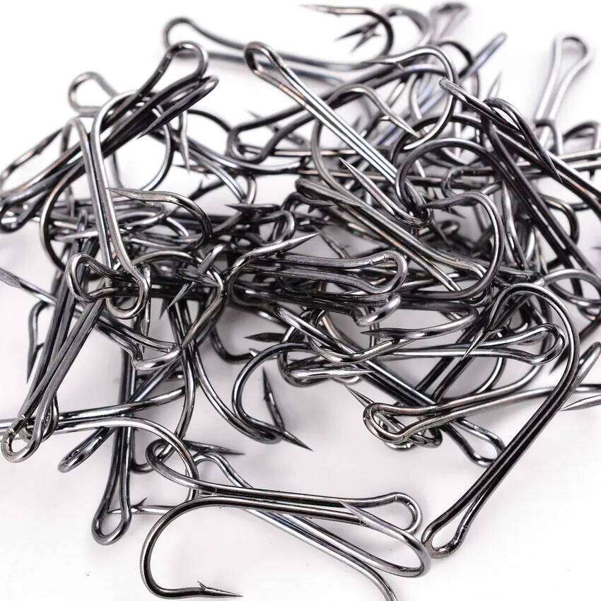 10pcs Long Shank Double Weedless hook Fly Tying Duple for Jig Bass Fish Hook Fishing Tackle Box For Soft Lure S260305