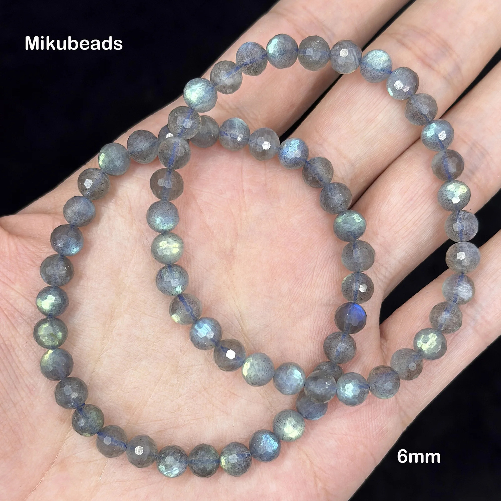 Natural AA Labradorite 6mm 8mm Faceted Shinny Round Loose Beads For Jewelry Making DIY Bracelets Necklace Wholesale Mikubeads 260302