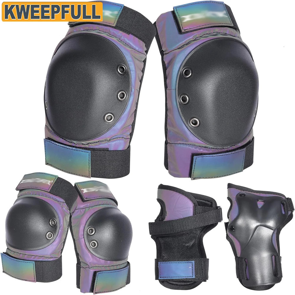 Skating Protective Gear AdultSkate Pads Knee Elbow with Wrist Guards for Roller SkatingSkateboardSkateboardingScooter 260228