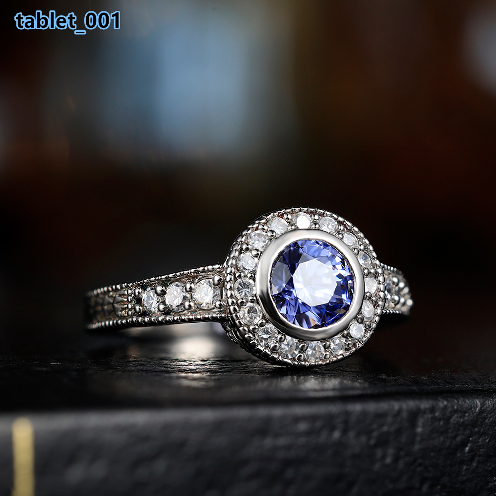 Grace Luxury Unisex Trendy 925 Silver Tanzanite Zircon Gemstone Jewelry Rings Custom Engagement Rings for Men