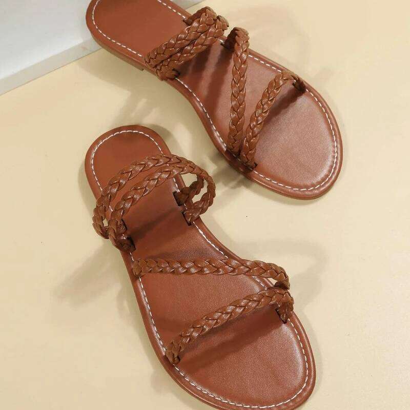 2025 Designer Casual Flat Fashion Women Sandals Open Toe Elegant Comfortable Non-slip Slippers
