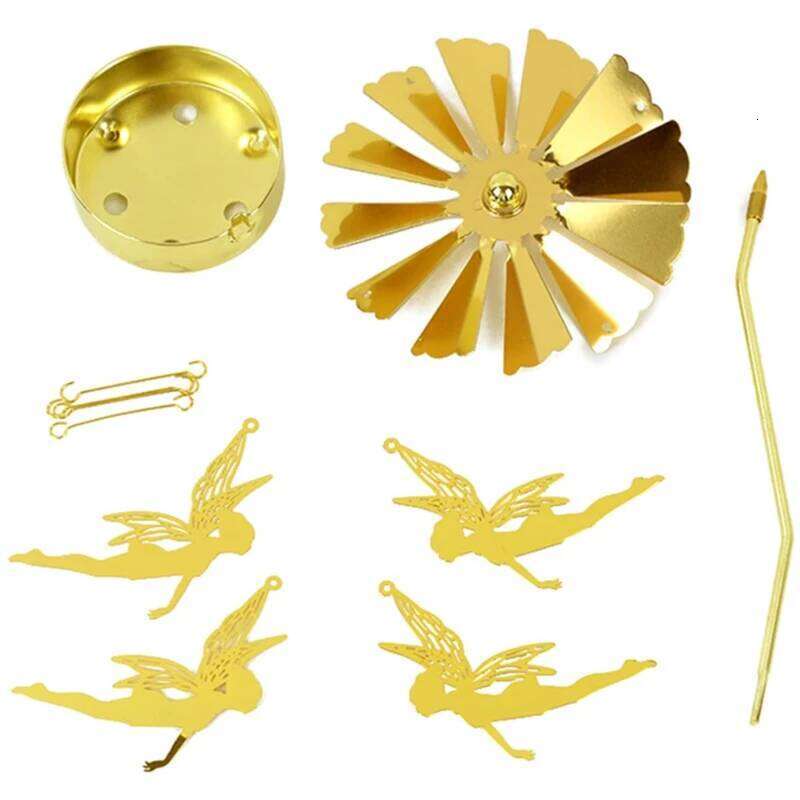 Creative Golden Rotating Candle Holder Carousel Tea Light Cup Standing Lamp Rack Gift Wedding Christmas Party Home Decorations XJ260305