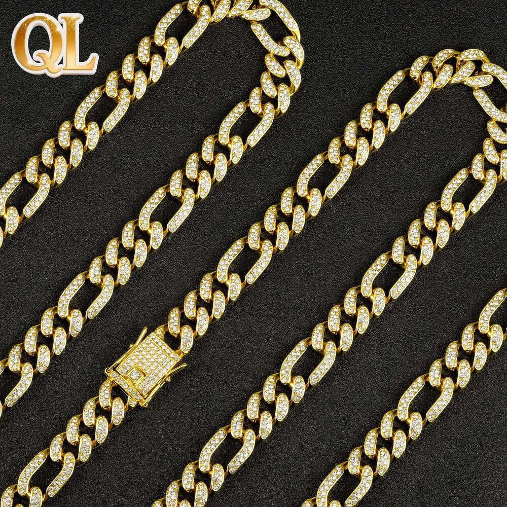 Men's Bracelet 13MM Cuban Light Luxury High-End Cross-Border 3:1 Necklace Full Diamond Thickened High Quality