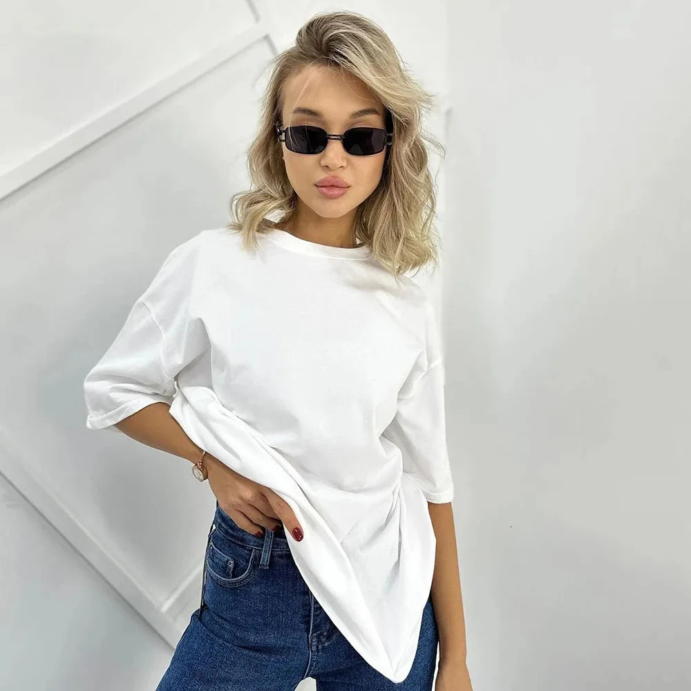 Rhinestone Letter Casual Tee Shirt Oversize Bodyfriend Style Korean O Neck Summer T Shirt Women Streetwear Harajuku Tops 260304