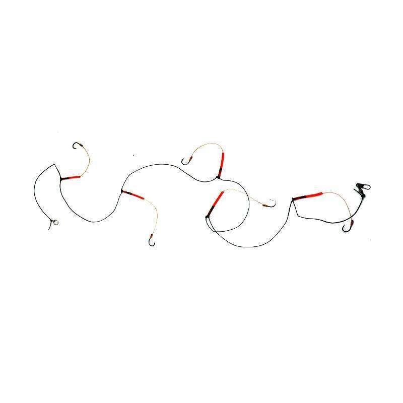 ORJD 1psc 5# -14# Fishhooks Stainless Steel String Fishing Tackle Lures Pesca Baits Single Hook Combination 5 Small Hooks S260305