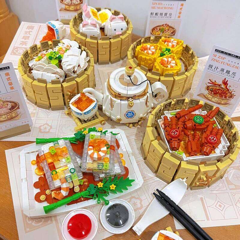 4241Pcs Culture Cantonese Building Blocks MOC Chinese Morning Tea Food Dim Sum Bricks Toys Christmas Puzzle Kids Gifts Z260306