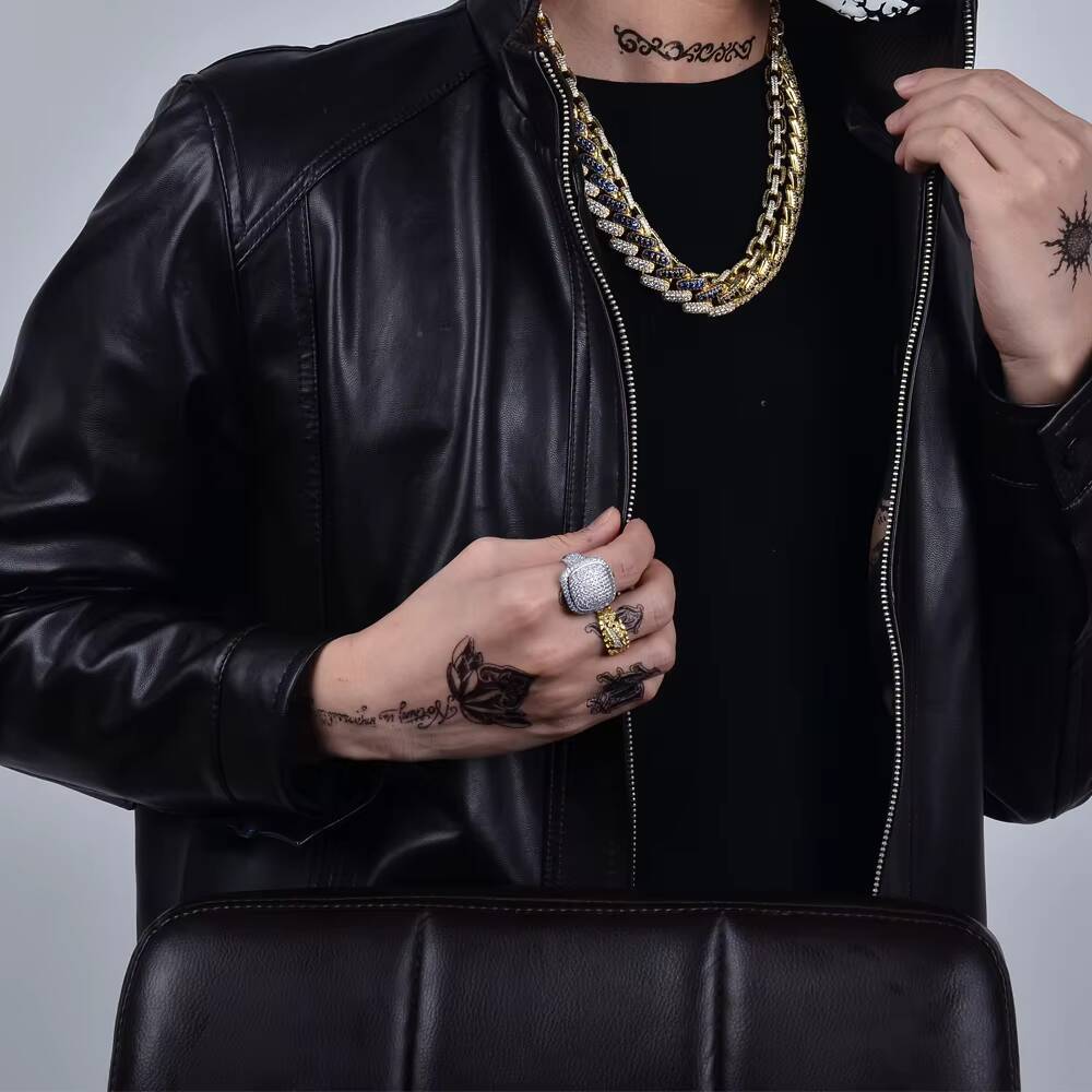 Iced Out Nugget Band Ring VVS Moissanite Gold Plated 925 Sterling Silver Statement Ring Hip Hop Rhodium Plated Nugget Rings