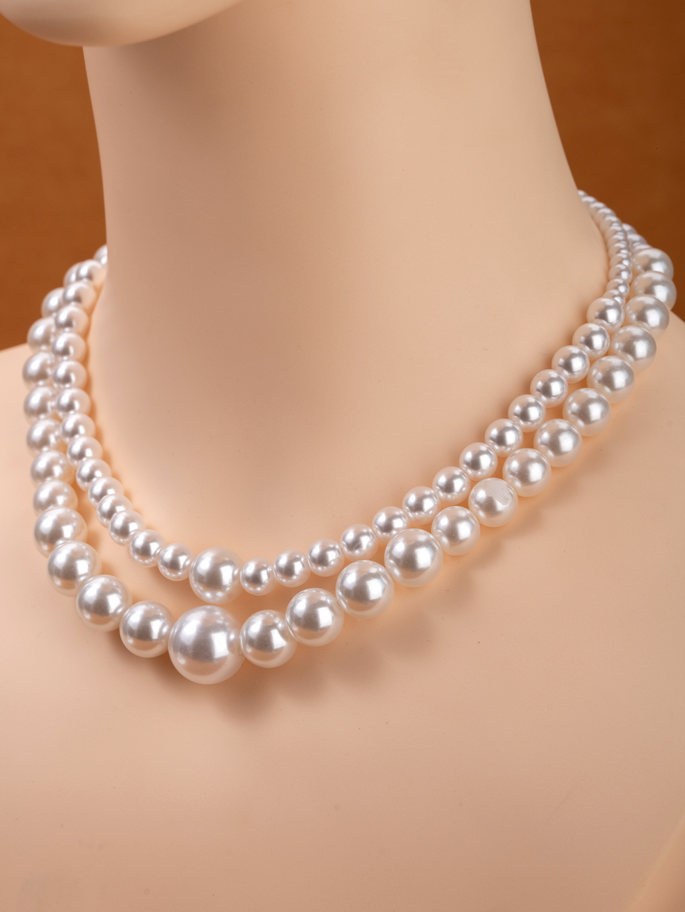 Light Luxury Versatile High-End Accessories European And American Elegant Socialite-Style Pearl Double-Layer Necklace, Bracelet, And Earrings