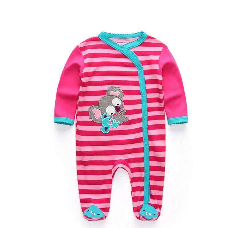 Kiddiezoom Fashion Classic Unisex long Sleeve Causal Baby Boy Girl Rompers Soft 100%Cotton Newborn Clothing Z260306