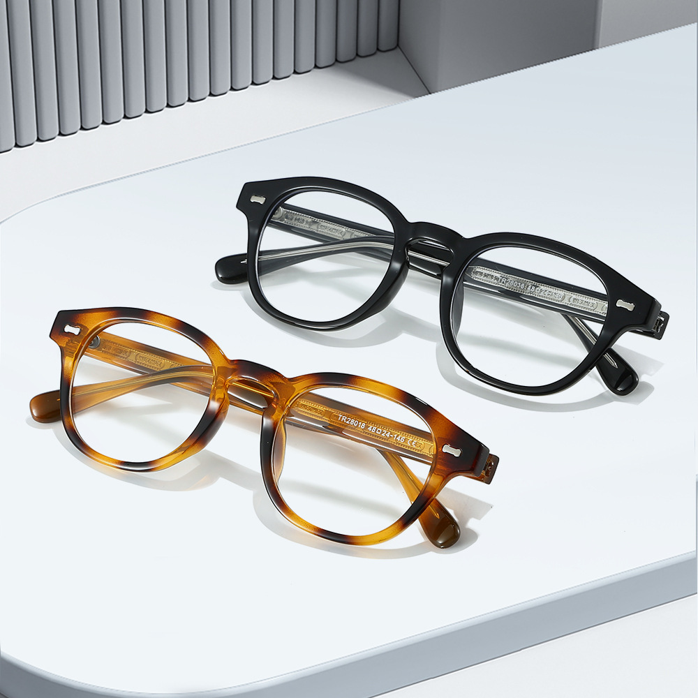 New 25-style retro round-frame non-prescription glasses for men and women, artistic TR90 frame, niche anti-blue light, high-end fashion