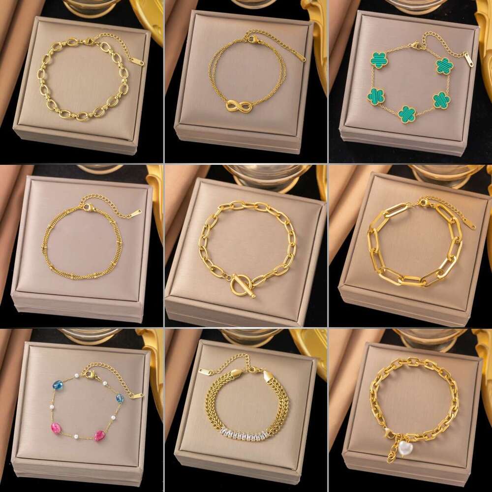 Premium Bracelet 2-piece Jewelry Set, Cross-border Stainless Steel Bracelet, Fashionable, Exaggerated, Unique, Trendy, Light Luxury Hand Accessory