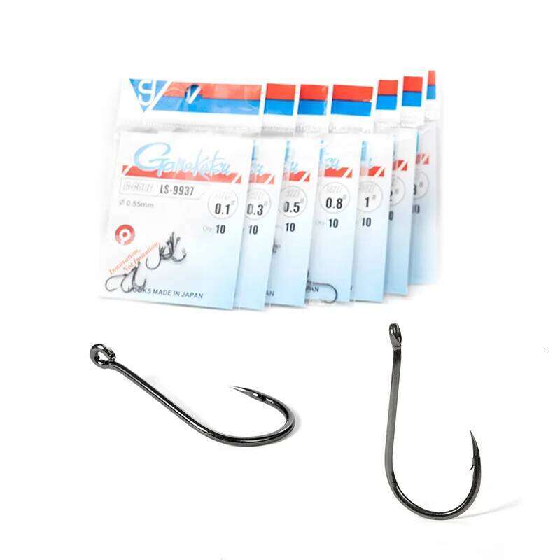 Gamakatsu LS-9937 Set Carbon Steel Jip Single Circle Fishhook Fly Fishing Barbed Carp Hooks Sea Fish Accessories S260305