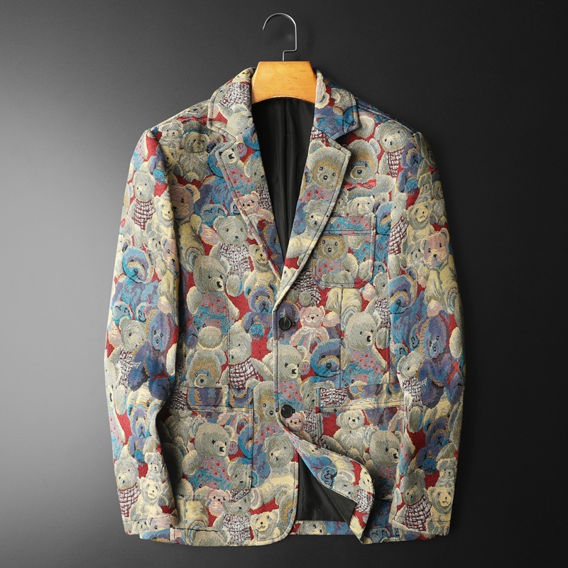 European men's jacket, trendy brand suit, high-end casual blazer, spring and autumn slim-fit premium single-breasted jacket for men