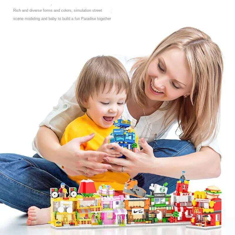 City Street View model Puzzle puzzle building blocks Small particles children assemble toys gift room decoration Z260306