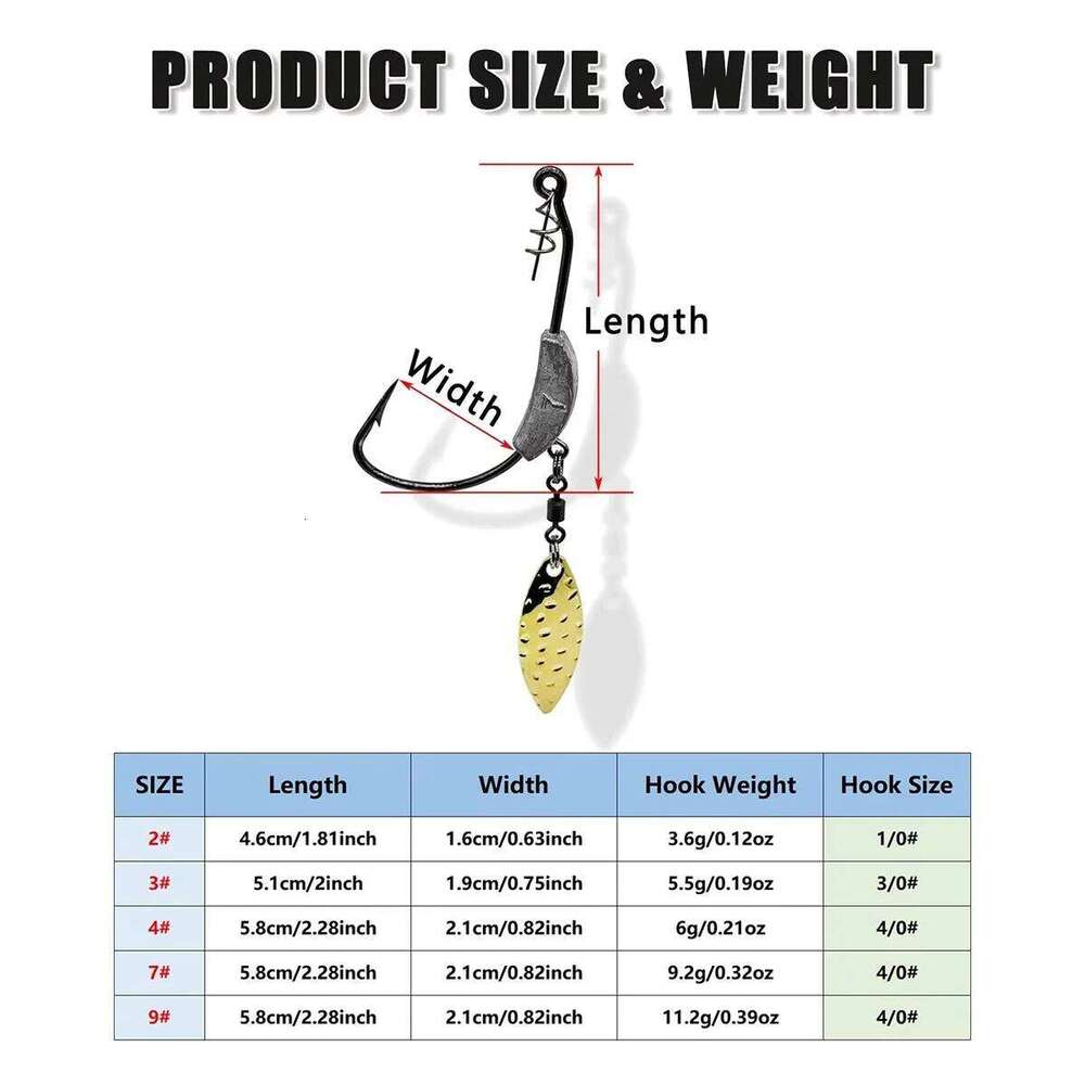 Weighted Twist Lock Spin Superline Spring Swim Bait Fishing Hook with Twistlock Pin S260305