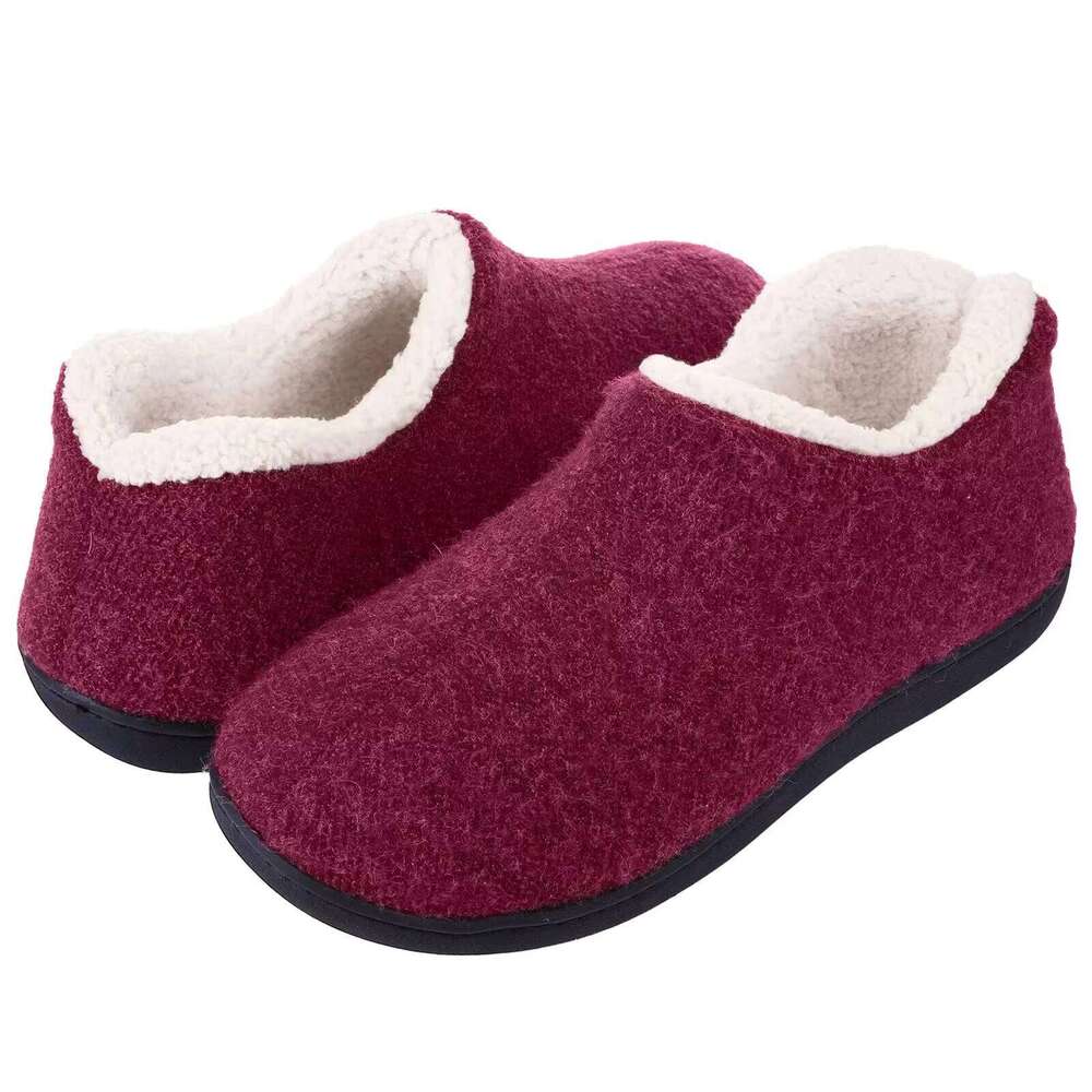Litfun Winter Plush Lining Shoes Leisure Rubber Sole Indoor Slides Fluffy Warm Cozy Outdoor Women's Cotton Slippers