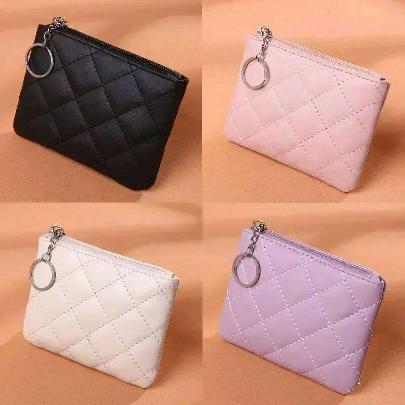 Fashion Leather Women Purse Small Wallet Change Coin Pouch Mini Zipper Money Clip Bags Children Pocket Wallets Key Holder C260304