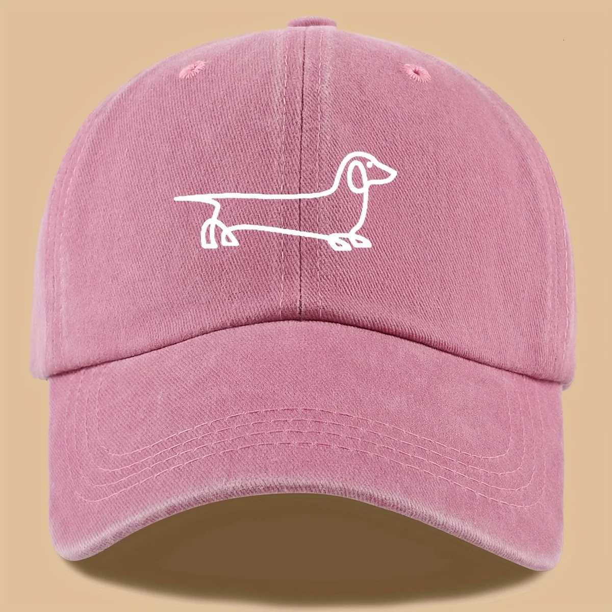 Simple dog print baseball cap versatile for both men and women suitable for outdoor travel as a hat for pet enthusiasts S2603060CZ6