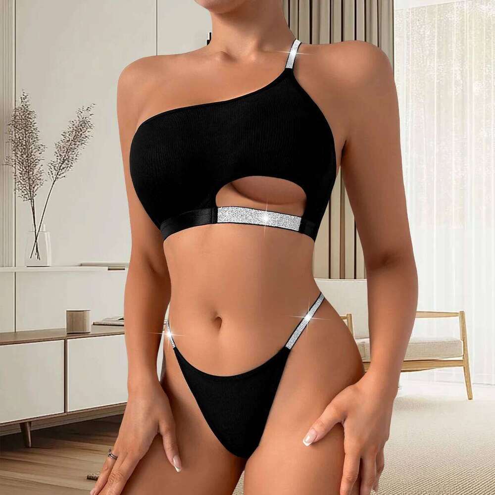 2pcs Women Bras Panties Set Shiny Charming Sexy Lingerie Breathable Fashion Women's Underwear Elegant Backless Brassiere