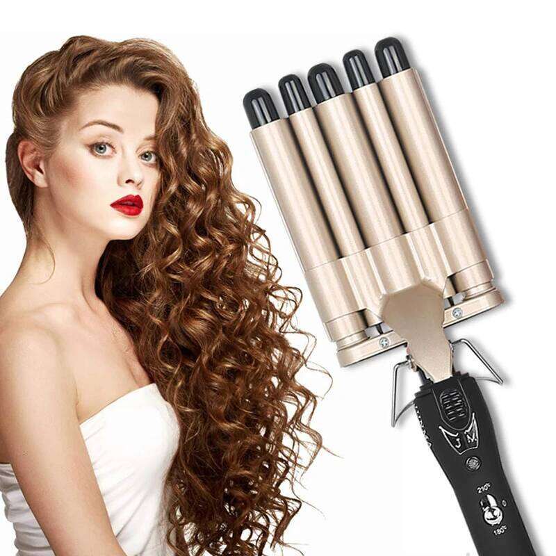 Home Use New Three Ceramic Ionic Big Wave Curling Iron With Triple Barrel Waver Hair Curler 26Y0306