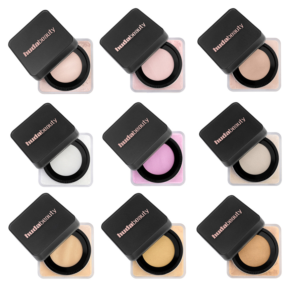 Huda Beauty 9-Color Loose Powder Compact 20g - Used For Baking This Product Features Cherry Blossom-Shaped Makeup Setting Powder Oil Control And Conce