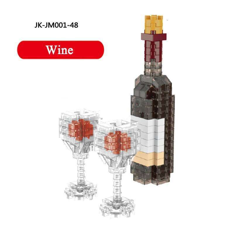 Mini Fast Food Fruit 3D Model Building Blocks DIY Wine Burger French Fries Hot Dog Cake Puzzle Assembly Toy Boy Girl Gift Z260306