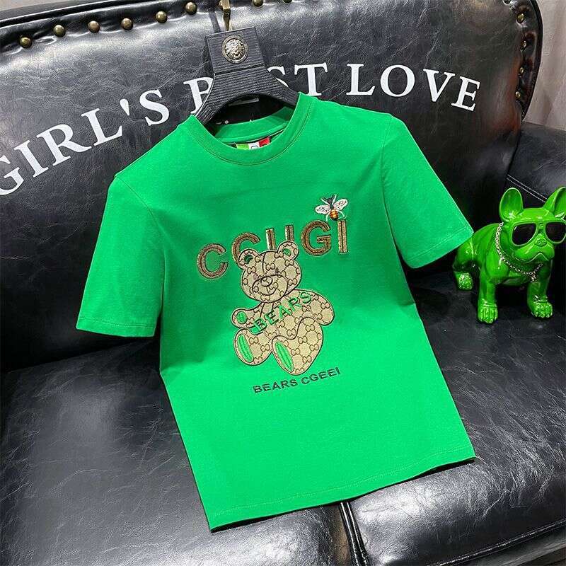 European High-End Embroidered Mercerized Cotton Short-Sleeve Summer New Men's Half-Sleeve T-Shirt