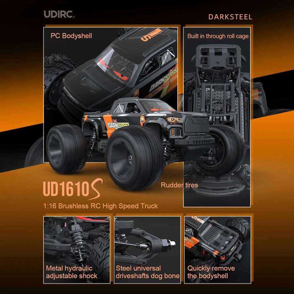 UD1610s RC Crawler 1/16 Brushless Remote Control Car Flip Off-Road Climbing Vehicle UDIRC Simulation Model Toy for Adults C260305