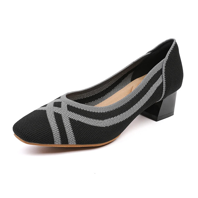 Ladies high heels woven single shoes 260306