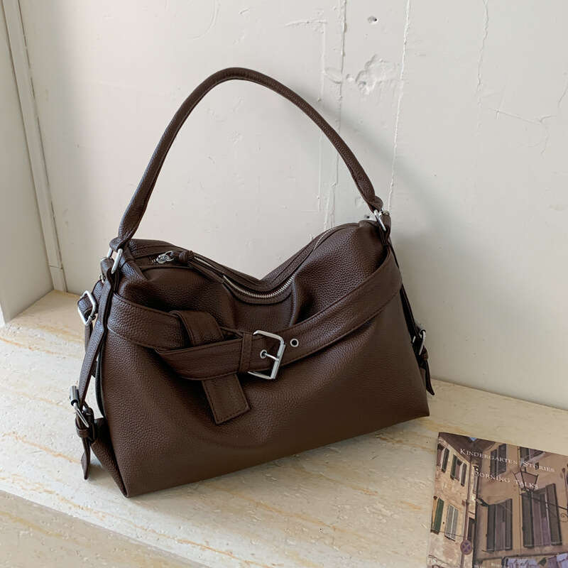 Women Large Capacity Versatile Hot Girl Motorcycle Personality Fashionable Handheld Tote Casual Commuting Single Shoulder Crossbody Bag