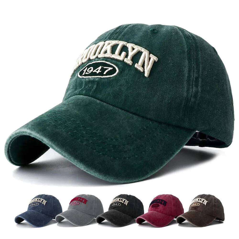 2025 High Quality Brooklyn Embroidery Snapback Hat Men Vintage Black Green Washed Baseball Caps for Women Gorras Hombre Y260304