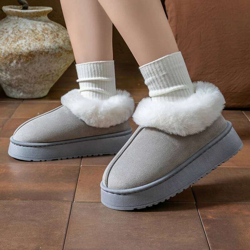 Women's Winter Slippers Non-Slip Thick Sole Fleece Lined Warm Boot Indoor Outdoor Fashion Comfort Fluffy Plush House Shoes