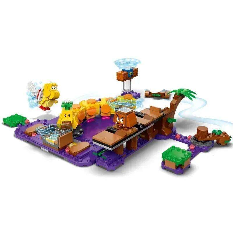 Super Brothers Series MOC Building Blocks Assembling Adventure Maomao's Poisonous Swamp Expansion Level 71383 Children's Toys Z260306