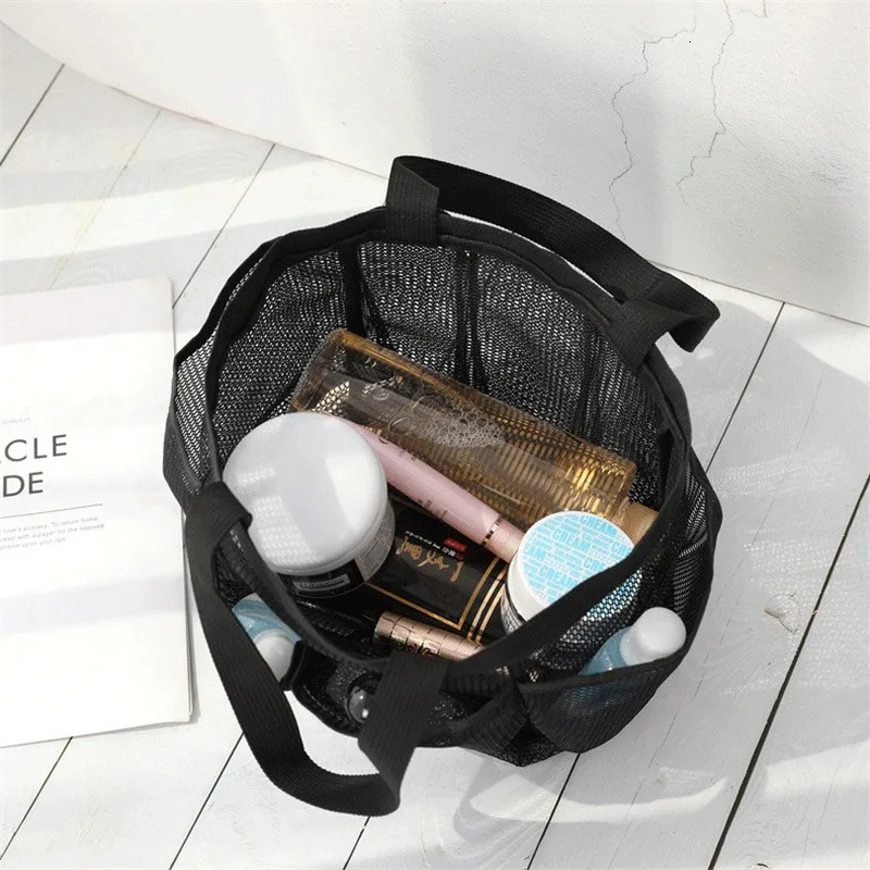 Portable Mesh Shower Caddy Tote Beach Bag Travel Storage Wash Bag Swimming Bath Bag Suitable for Outdoor Camping Quick Dry Tote 260303