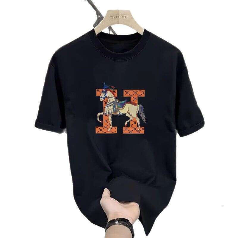 Directly From The Manufacturer, Heavyweight Long-Staple Cotton Summer New Short-Sleeve Men's Trendy American-Style Casual T-Shirts, Available Bul