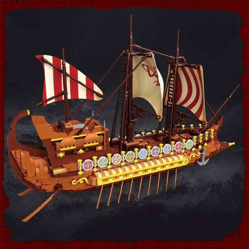 2073PCS Viking Longship Building Blocks Giant War Pirate Ship Model Bricks Desktop Decoration Kids DIY Educational Toys Gifts Z260305