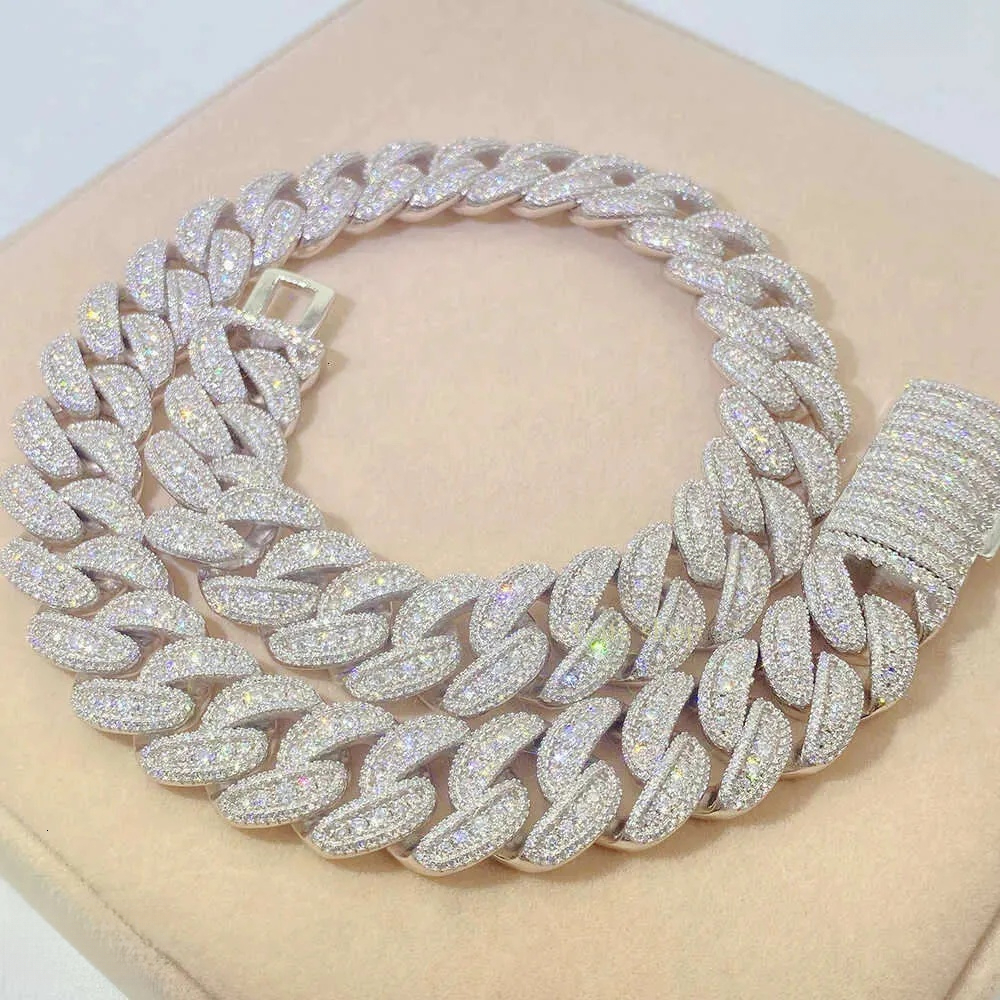 Big Pass Diamond Tester Hot Necklaces Bracelet Link Custom Pendant 18mm Hip Hop Men Jewelry VVS Moissanite Cuban Chain Free Shipping